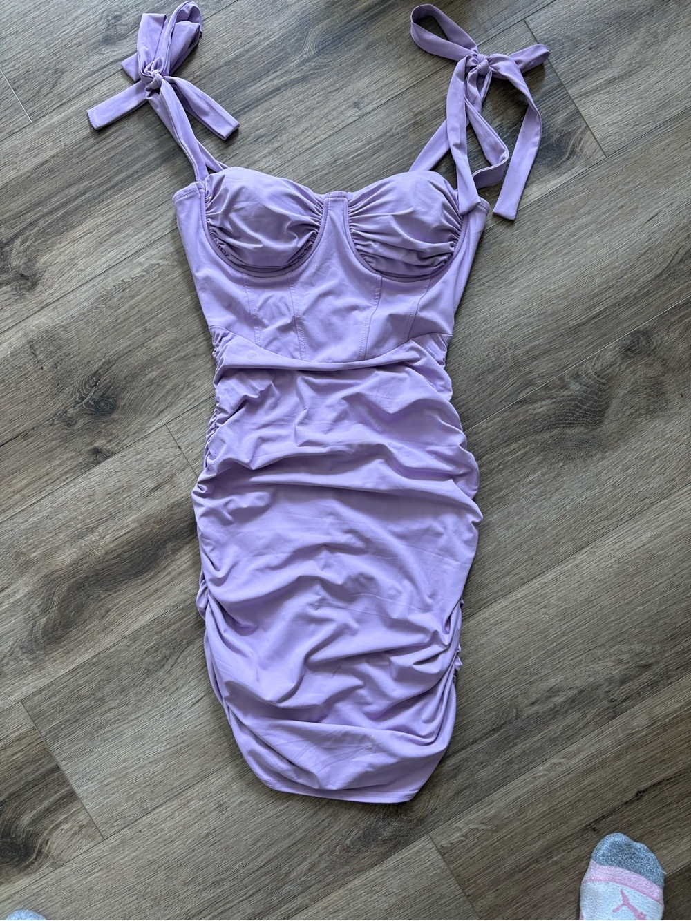 Windsor Lilac Tiered V-Neck Midi Dress